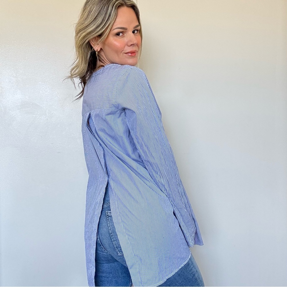 Theory Ofeliah Taff Stripe Top - Picture 10 of 16